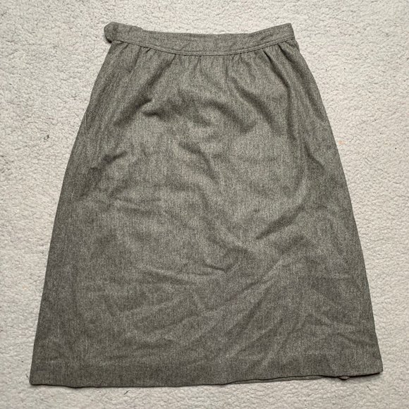 Evan Picone Saks Fifth Avenue Skirt Gray Wool 12 Union Made in USA midi - Picture 5 of 12